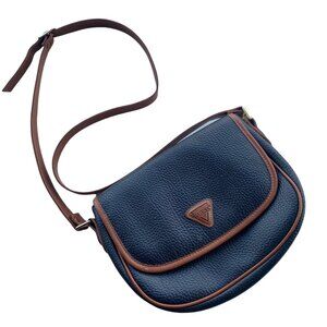 Vintage GUESS Navy Pebbled Faux Leather Crossbody Bag